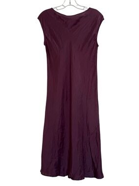 Sula 100% Silk Purple Midi Sheath Slip Dress Lightweight Elegant Minimal Size M